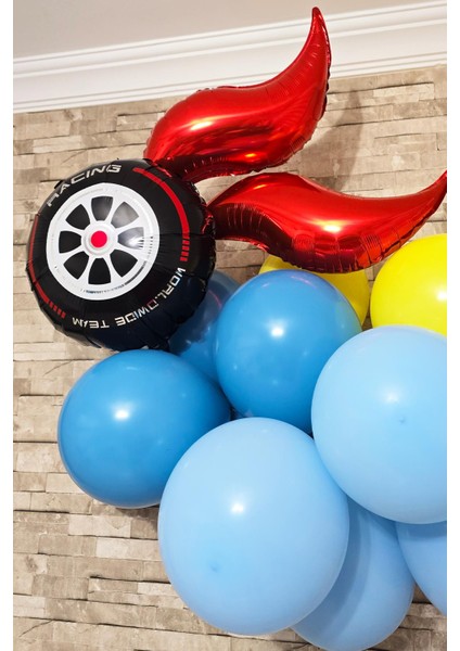 Yarış Tema Doğum Günü Balon Zinciri Seti Fon Perdeli Doğum Günü Süsleme Seti fırsatları