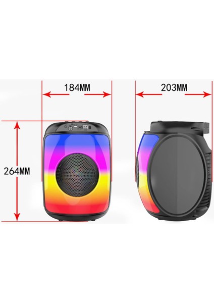 ZQS1438 Super Bass'lı Rgb Işıklı Mikrofonlu Bluetooth Hoparlör