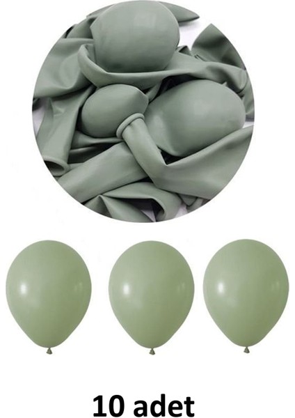 Küf Yeşili Balon 12" - 30 cm Lateks Küf Yeşili Renk Balon 10'lu Paket