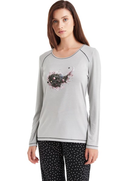 Kadın Gri Pijama Takımı 51610