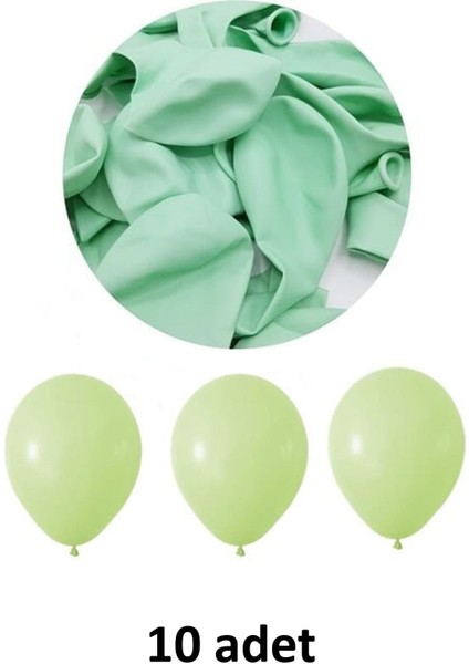 Su Yeşili Balon 12" - 30 cm Lateks Su Yeşili Renk Balon 10'lu Paket
