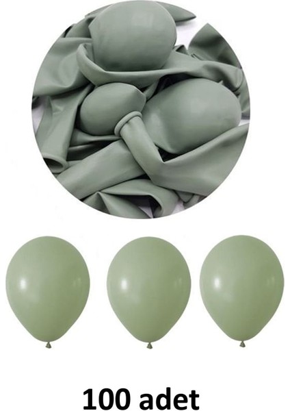 Atölye Mi Küf Yeşili Balon 12" - 30 cm Lateks Küf Yeşili Renk Balon 100'LU Paket