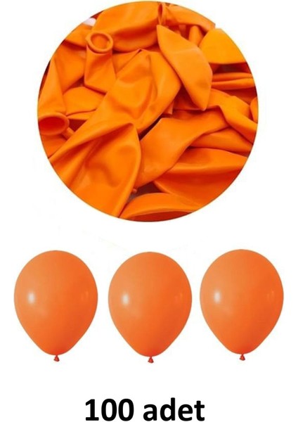 Atölye Mi Turuncu Balon 12" - 30 cm Lateks Turuncu Renk Balon 100'LU Paket