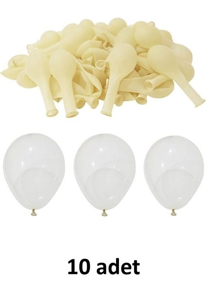 Şeffaf Balon 12" - 30 cm Lateks Şeffaf Renk Balon 10'lu Paket