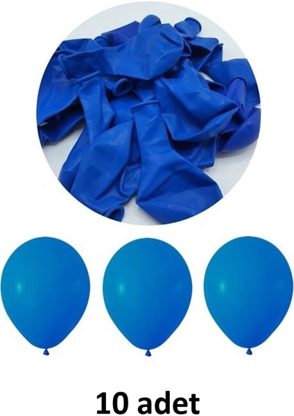 Atölye Mi Mavi Balon 12" - 30 cm Lateks Mavi Renk Balon 10'lu Paket