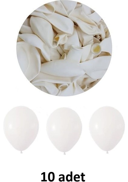 Beyaz Balon 12" - 30 cm Lateks Beyaz Balon 10'lu Paket