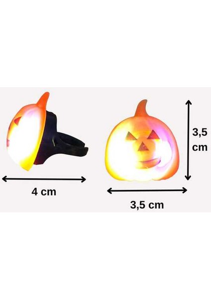 Işıklı Balkabağı Yüzük Halloween Parti Aksesuarları Cadılar Bayramı Yüzüğü