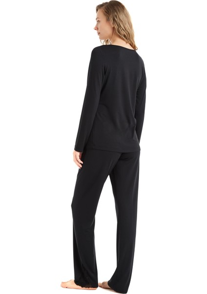 Kadın Siyah Pijama Takımı 51601 indirimleri