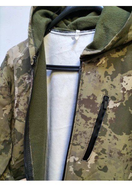 Haki Kamuflaj Mont Su Geçirmez Polar Astarlı Erkekler İçin Şık ve Fonksiyonel