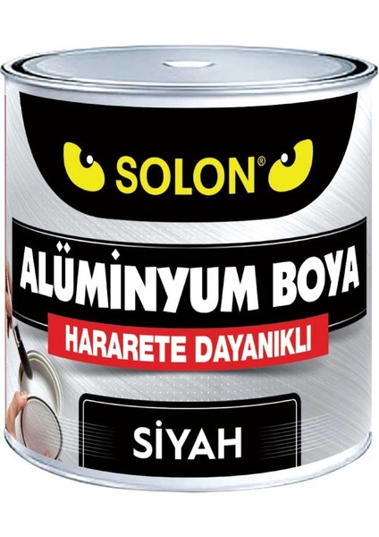 Isıya Dayanıklı 5 Adet Alüminyum Yaldız Boya Siyah 1000 Ml. 5 li Paket