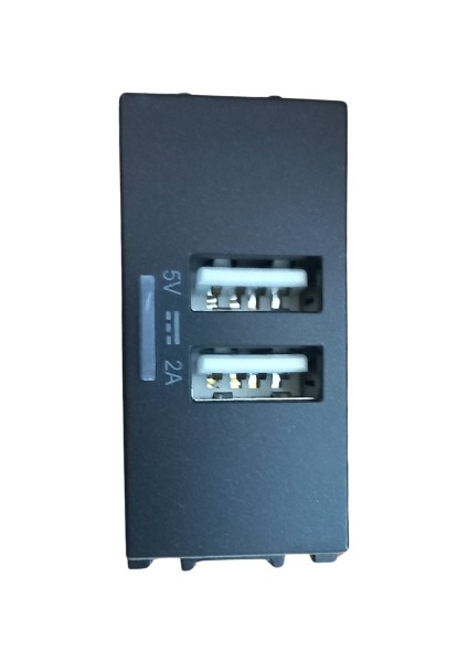 Viko Panasonic Thea Modüler Siyah USB Şarj Prizi Alt+Kapak 1m 5V-2A - WVTT12314BL-TR