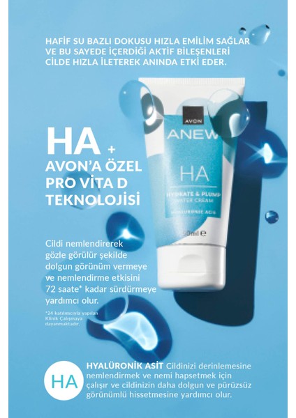 Anew Hyalüronik Asit İçeren Dolgun Görünüm Veren Su Bazlı Krem 50 ml