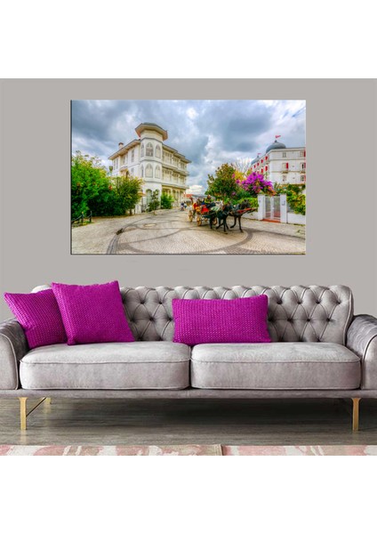 Dekoratif Baskı At Arabası Kanvas Tablo