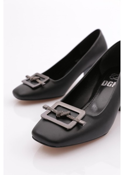 K111 Kadin Kare Tokali Simli Ip Detayli Topuklu Ayakkabi fırsatları