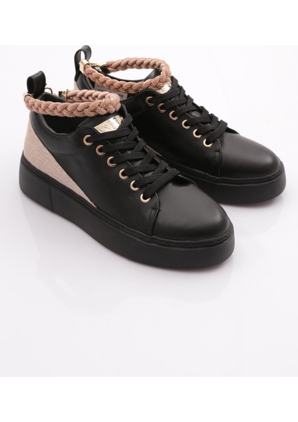 ES851 Kadın Kalin Taban Halhal Detayli Silver Taşlı Sneakers Ayakkabı fiyatları