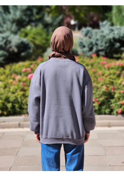 Kadın Pamuklu Oversize Sweatshiret