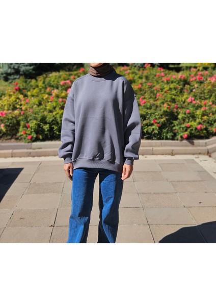 Kadın Pamuklu Oversize Sweatshiret modelleri