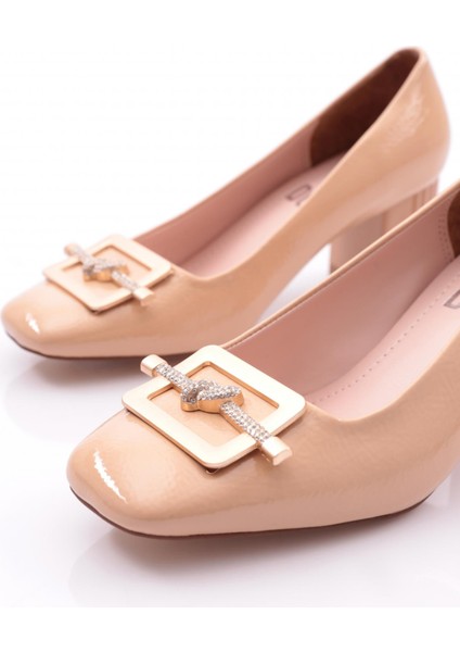 K111 Kadin Kare Tokali Simli Ip Detayli Topuklu Ayakkabi fırsatları