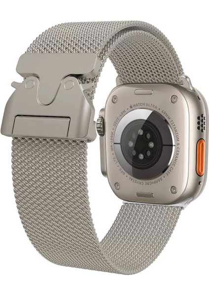 Apple Watch 44MM Uyumlu Krd-25 Metal Hasır Kordon
