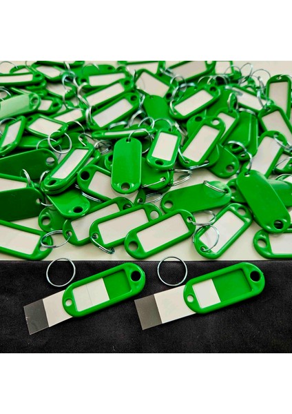 100X Anahtarlık Plastik Etiket Kimlik Pvc Li Isimlik Isim Yazı Yazmalık Halkalı Anahtarlık