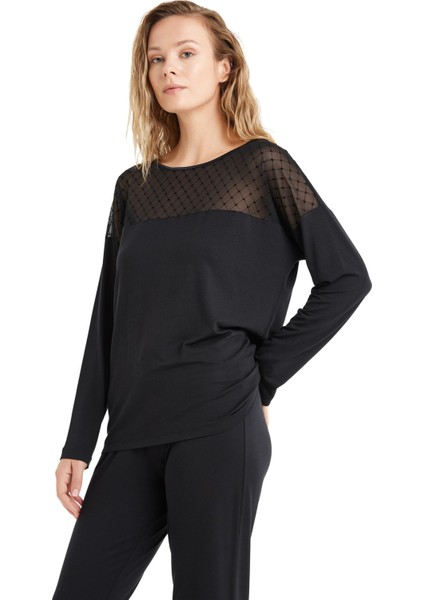 Kadın Siyah Pijama Takımı 51604 modelleri