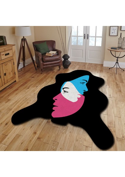 Dekoratif, 3D Baskılı Özel Tasarım, Lazer Kesim, Ince, Kaymaz Taban Halı 82 - 120 x 180