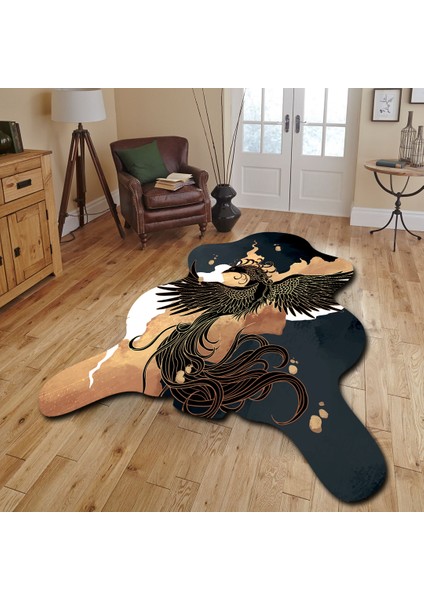 Dekoratif, 3D Baskılı Özel Tasarım, Lazer Kesim, Ince, Kaymaz Taban Halı 111 - 120 x 180