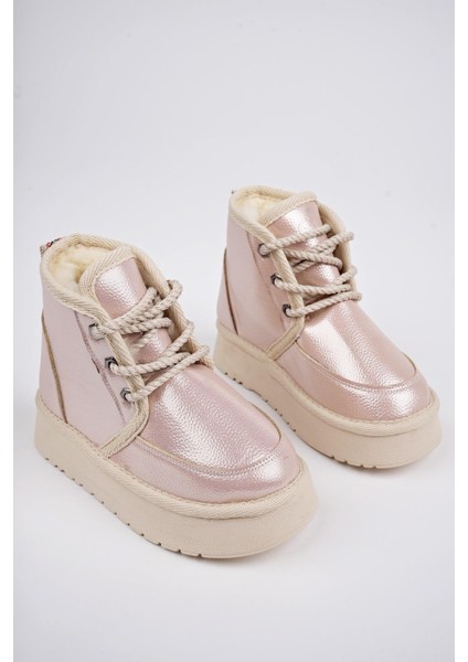 Puffy Kalın Taban Içi Tüylü Bağcıklı Günlük Yarım Çocuk Bot fiyatları