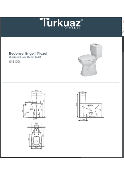 Bedensel Engelli Lila Takım Klozet