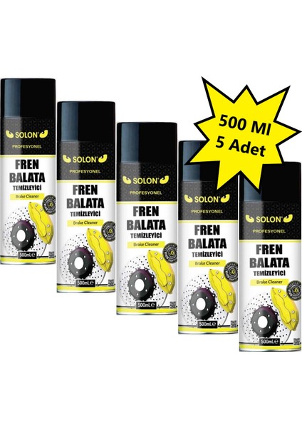 5 Adet Fren Balata Spreyi Ve Genel Temizleme Spreyi 500 Ml. 5' li Paket