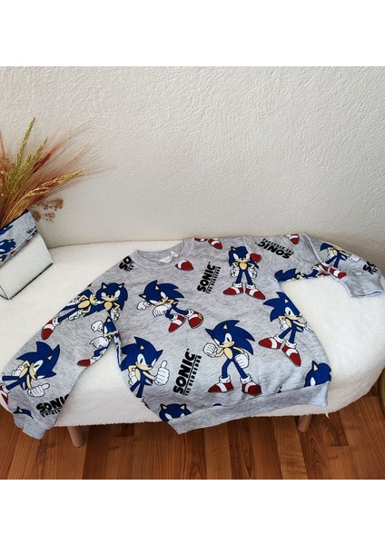 Kirpi Sonic Baskılı Şardonlu Sweatshirt