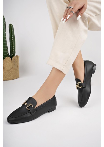 Liza Garantili Metal Tokalı Kadın Loafer Günlük Ayakkabı modelleri