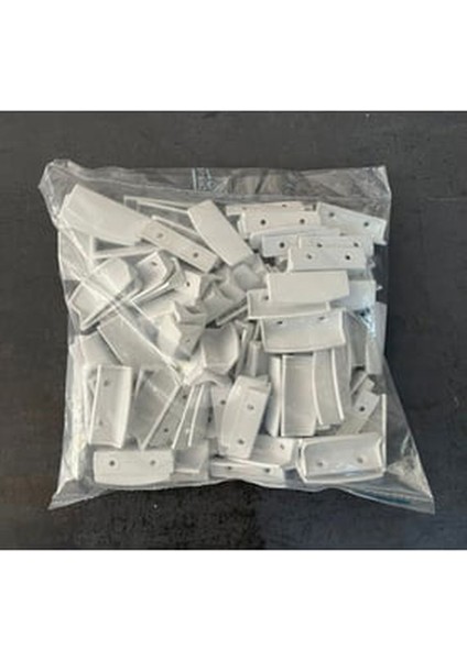 100 Adet Beyaz Menteşeli Sineklik Tutamak Aparatı Plastik