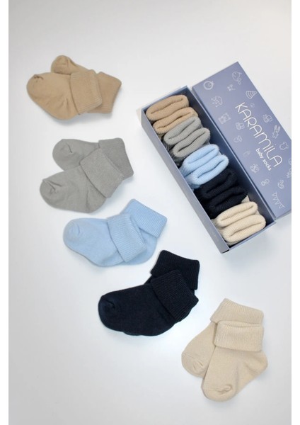 5'li Set Bebek Bambu Çorap - Baby Bamboo Socks - Yenidoğan Çorap