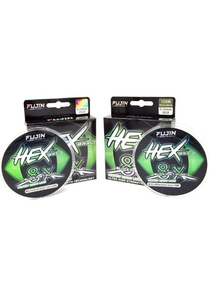 Hex Braid 8x 150MT Multi Color Pe Örgü Ip