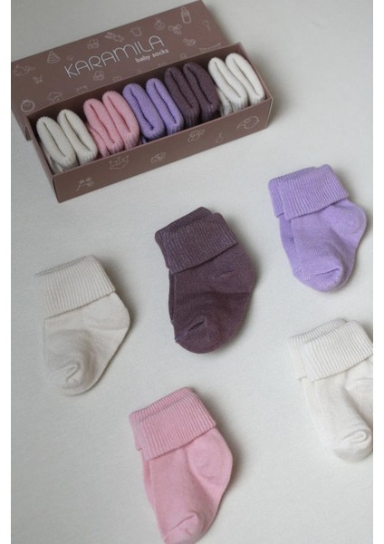 5'li Set Bebek Bambu Çorap - Baby Bamboo Socks - Yenidoğan Çorap