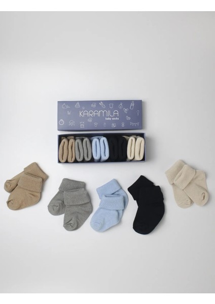 5'li Set Bebek Bambu Çorap - Baby Bamboo Socks - Yenidoğan Çorap
