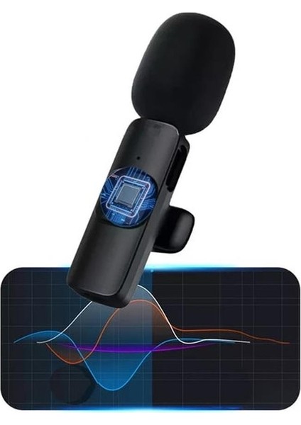 Starkpro K8 Profesyonel Lighting Iphone Kablosuz Taşınabilir Yaka Mikrofonu 2li paket