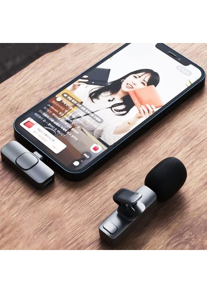 Starkpro K8 Profesyonel Lighting Iphone Kablosuz Taşınabilir Yaka Mikrofonu 2li paket