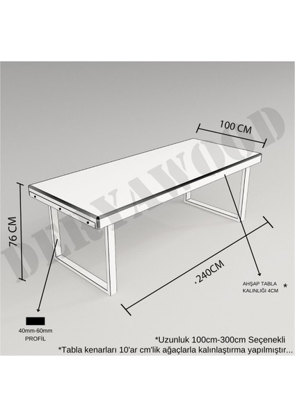 Masif Ahşap Toplantı Masası 100X200 CM indirimleri