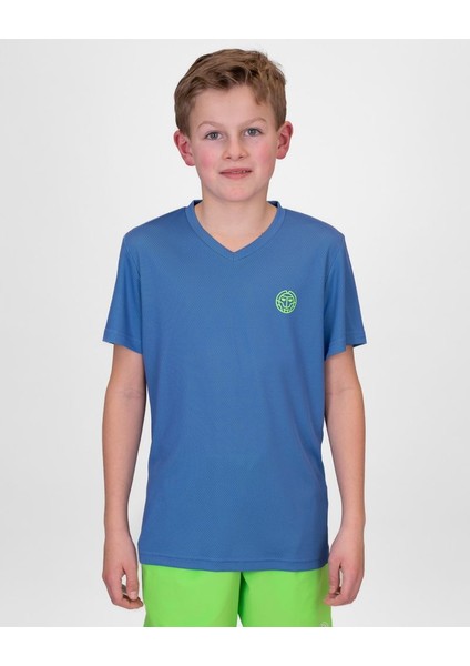 Bidi Badu Crew Inside Out Junior V-Neck Tee - Blue, Neon Green