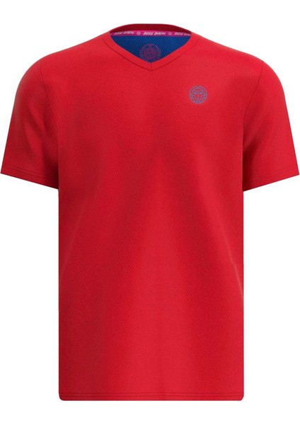 Bidi Badu Crew Inside Erkek Çocuk Tenis Tişörtü V-Neck Tee - Red, Blue