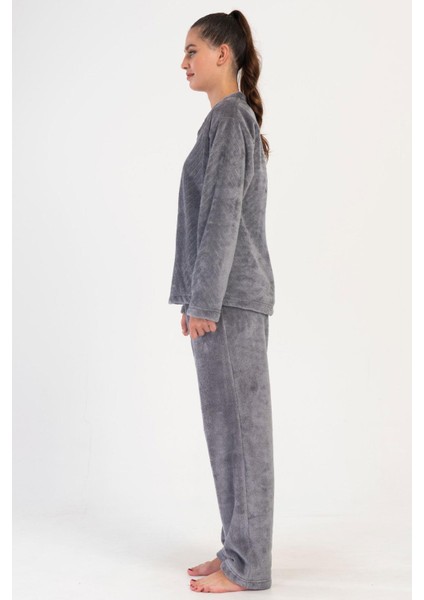 Kadın Welsoft Uzun Kol Füme Pijama Takım C0T2N1O304 modelleri