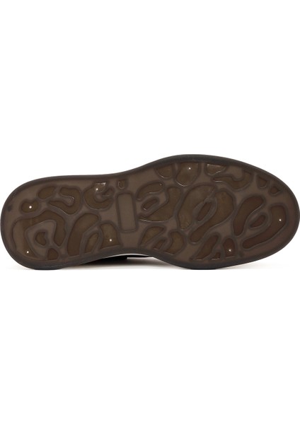 Erkek Siyah Bağcıklı Kalın Tabanlı Deri Sneaker 24WFD632318