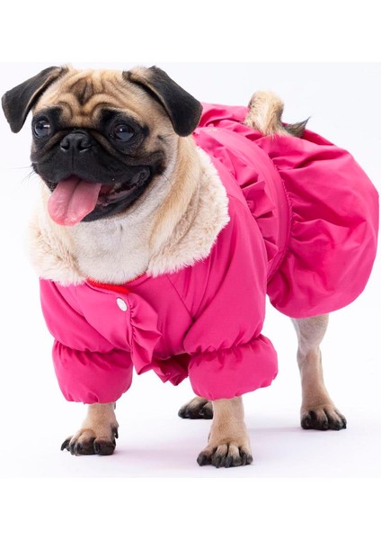 Fuşya Elizabeth Polarlı Su Geçirmez Küçük Irk Köpek Yağmurluğu fiyatları