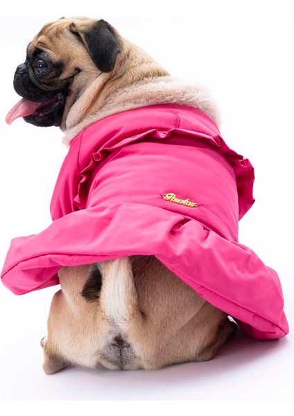 Fuşya Elizabeth Polarlı Su Geçirmez Küçük Irk Köpek Yağmurluğu modelleri