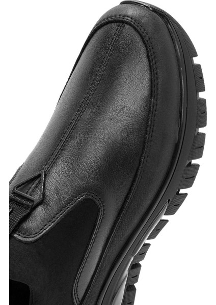 Erkek Siyah Deri Comfort Loafer 24WFD650718