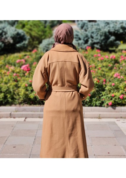 Camel Oversize Kaşe Kaban