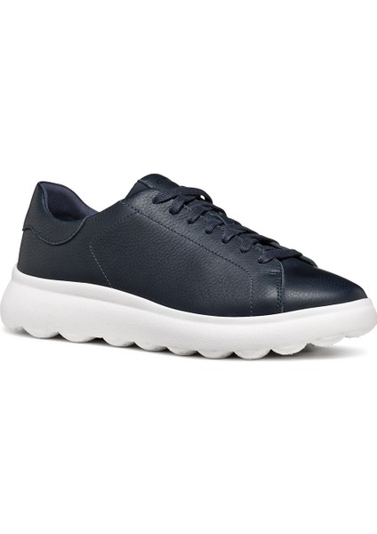 Erkek Lacivert Spherica Bağcıklı Deri Sneaker U45FUA00046C4002 fiyatları