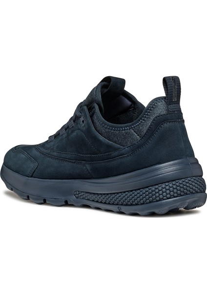 Erkek Lacivert Spherica Actif Bağcıklı Deri Sneaker U46BAA03215C4002